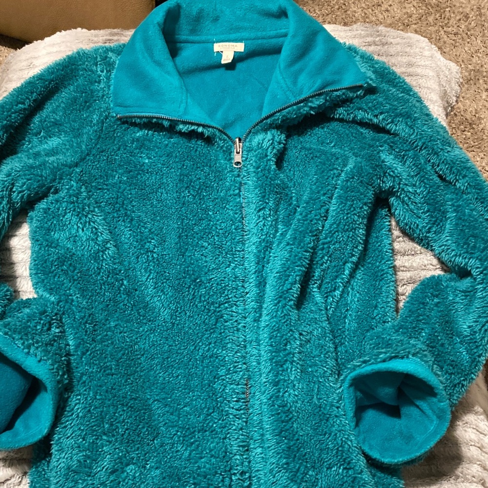 Sonoma Women's Turquoise Teddy Jacket
